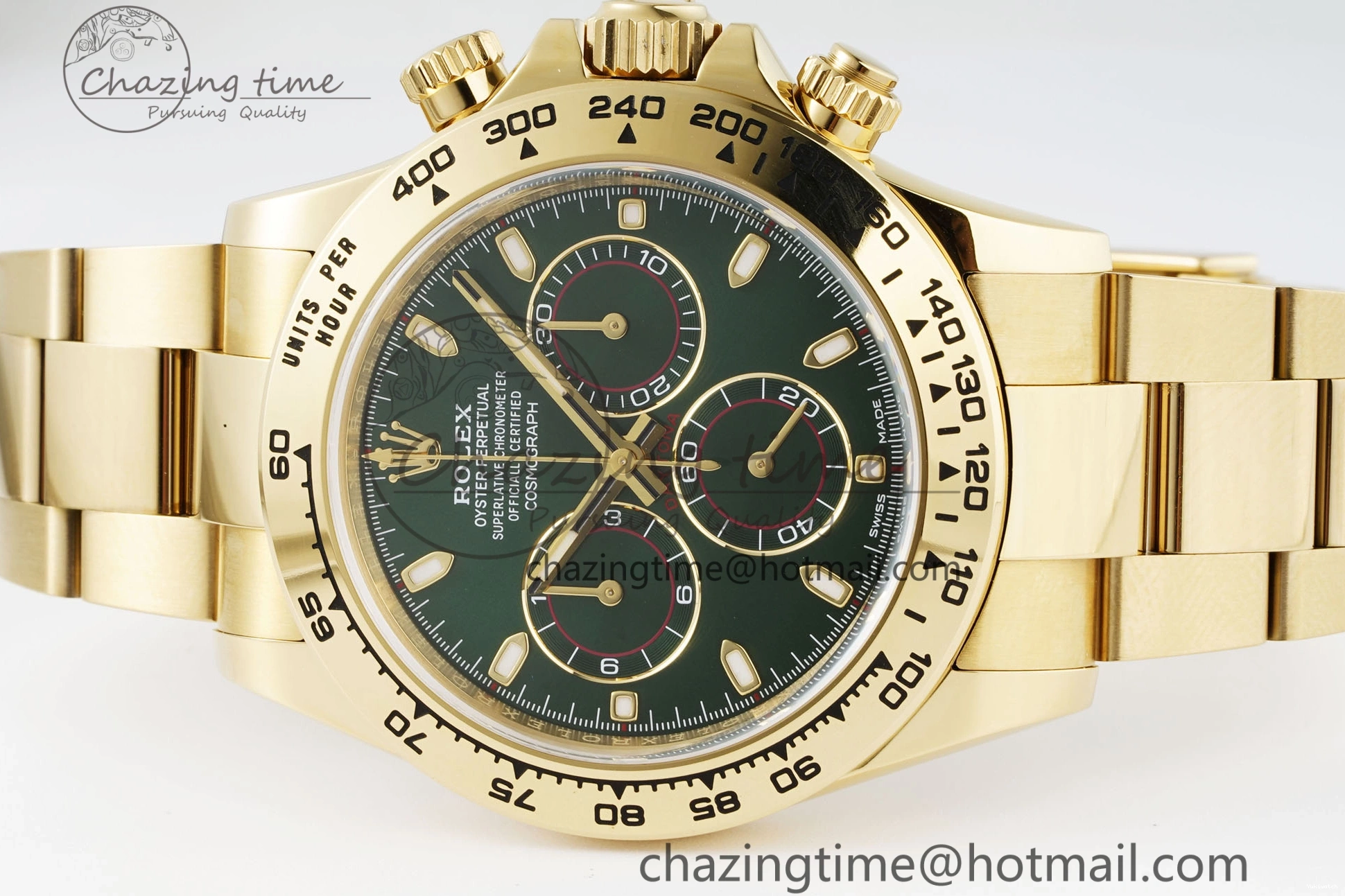 1:1 SA4130 Daytona Bracelet Green 116508 Dial on Best V2 YG Clean Edition 0430